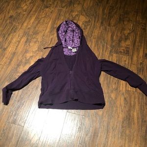 Purple hooded zip up jacket size XL(16/18)